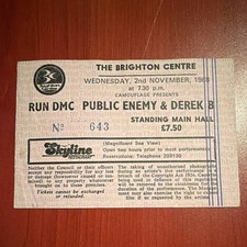 Run DMC /Public Enemy /Derek B Original Concert Ticket Brighton Centre UK 1988 picture