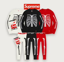 *NEW* - Supreme x Hanes - Skeleton Thermal Set - Black - Size L - Top&Bottom Set picture