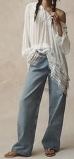 NWT By Anthropologie Sheer Ruffle Ribbon Blouse Oversized Boho Cottagecore XS S picture