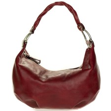Robe di Firenze Italian Made Burgundy Red Organically Treated Leather Hobo Bag picture