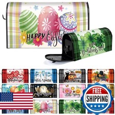 Dispowreath 12 Pcs Buffalo Plaid Shamrocks Magnetic Mailbox Covers 18 x 21 Inch picture