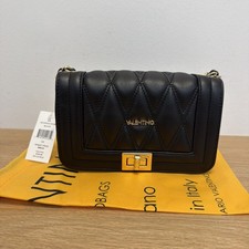New  Adorable Mario Valentino Women's Handbag Black Quilted Leather Shoulder Bag picture