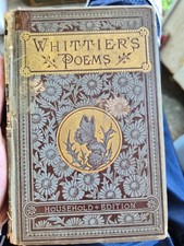 Whittiers Poems Household Edition Antique 1881 picture
