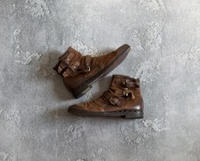 Airstep AS98 A.S.98 45/size Brown Leather Avantgarde Biker Shoes Boots Retro 90s picture