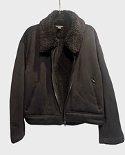 Athleta Westbound Sherpa Jacket Women's L Black Full Zip Pockets picture