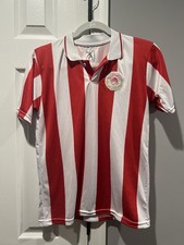 Olympiacos FC 100 Year Soccer Shirt Youth XL Size 12 Red White Striped Greece  * picture
