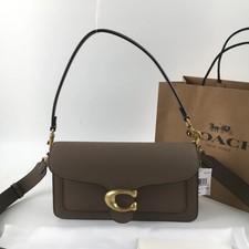 New COACH CH857 Tabby Shoulder Bag 26 Polished Pebble Leather Dark Stone Outlet picture