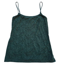 Loft Women's Cami Green Med Leaf Pattern Forest Fairy Boho Camisole Whimsical picture