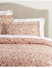 Pottery Barn Alessandra Duvet Cover Linen Cotton Terracotta - Full/Queen EUC picture