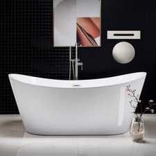 Durable 59 inch Extra Deep Soaking Tub Enduraclean Glossy White Walk in Bathtub picture