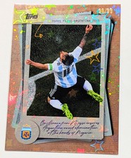 Lionel Messi 2025 Topps Focus Argentina Moments in Time Sky Blue /99 #43 SSP picture