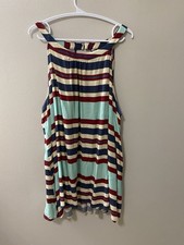 Lane Bryant blouse women's size 26 plus size striped tank top shirt new with tag picture