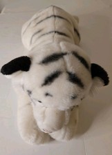 VTG Animal Alley Toys R Us 28 In Large White Siberian Snow Tiger Blue Eyes Plush picture