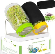 Kitmiido Seed Sprouting Kit, 2 Large Wide Mouth Mason Jars with Sprout Lids picture