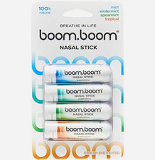boom.boom Nasal Stick 4-Pack 0.14 oz 100% Natural Mint Variety Scents picture