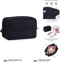 Narwey Travel Makeup Bag for Women Girl, Quilted Cosmetic Bag Make Up Organiz... picture