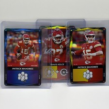 2024 UNO Elite Set Of 3 Foil Cards - Patrick Mahomes Travis Kelce Red & Yellow picture