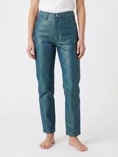 Vintage Wrangler Shiny Blue & Green Textured Jeans picture