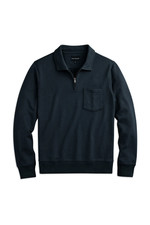 New Mack Weldon Mens Navy Blue Ace French Terry Quarter Zip Pullover Size large picture