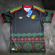 adidas Jamaica Soccer Jersey Bob Marley Black Multicolor Unisex Adult Size S picture