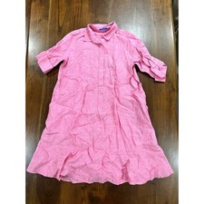 J.McLaughlin Linen Ruffle Hem Shirt Dress Pink Size Large picture