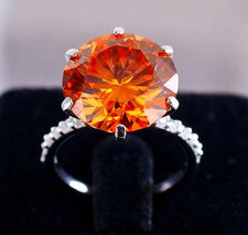 10Ct Gorgeous Natural Flame Orange Diamond Solitaire Ring Tariff FREE picture