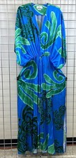 Themis Z Womens Dress Blue Green Floral Geometric Size Medium picture