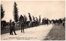 French Army Grand Maneuvers General & His Staff France 1908 Military Postcard picture