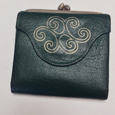Princess Gardner Genuine leather Wallet w/ Change Pocket  Vintage Dark Green picture