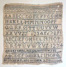 Antique needlework Sampler fine Textiles 18th century  1796 picture