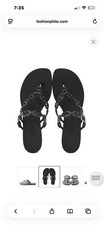 Hermès Island Chaine d’Ancre Jelly Sandals Noir Black PVC Thong Flip Flops EU 38 picture