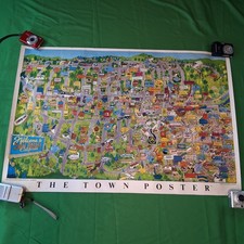 Vintage 1985 San Rafael CA Illustrated Map Poster David Ross Town Poster 24x36 picture