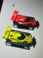 VINTAGE 1992 TYCO FAST TRAXX HO Scale Slot Cars PAIR Red/Yellow PRISTINE UNRUN** picture
