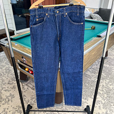 Vintage 80’s Levi’s 505 orange tab dark wash denim jeans 35X32 picture