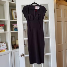 Carolina Herrera Black Rib Knit Bustier Midi Dress  picture