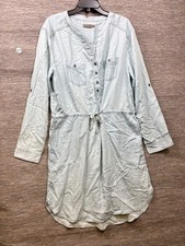 Prana Abbey Tencel Cinch Waist Dress Womens Size XL Chambray Long Sleeve  picture