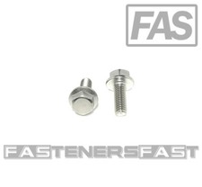 (25) M6 x 1.00 x 16 Stainless Steel DIN6921 A2 Hex Flange Bolts M6x16mm Flange picture