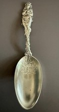 Antique 1893 Chicago World's Fair Sterling Spoon John Larson 1871 Fire 30g picture