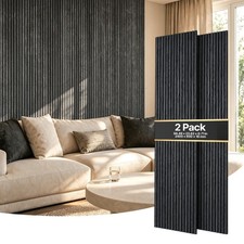 VEVOR Wood Wall Panels 94.49 x 23.62 in Acoustic Slat Panels Black Oak 2-Pack picture