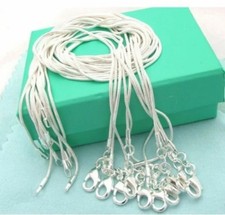 10PCS wholesale 925 sterling solid silver 1MM 16-30inch snake chain necklace picture