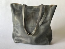 Vintage Latico Gray Soft Leather Shoulder Tote Bag USA picture