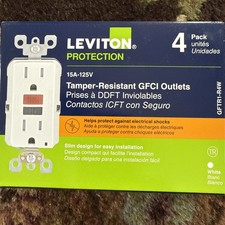 Leviton M42GFNT14W 15A-125V Duplex Outlet - White - (Pack of 4) picture