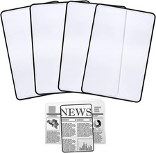 4Pcs Page Magnifying Sheet 3X Lightweight Optical Plastic Fresnel Lens Bookmark picture