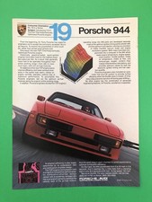 1983 1984 PORSCHE 944 VINTAGE ORIGINAL PRINT AD ADVERTISEMENT PRINTED picture