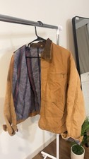 Carhartt Men's Brown Lined Zip Work Jacket Vintage Size L 44L Corduroy Collar picture