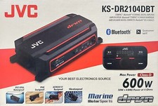NEW JVC KS-DR2104DBT Compact 4-Channel Marine Amplifier w/ Bluetooth, 50W RMSx4 picture