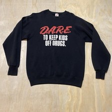 Vintage DARE To Resist Drugs And Violence Crewneck Sweatshirt Black XL  picture