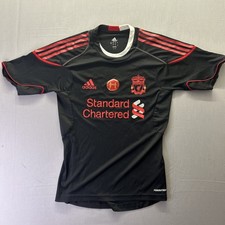 RARE Liverpool 2010/2011 football shirt jersey size S adidas Black Hillsborough picture