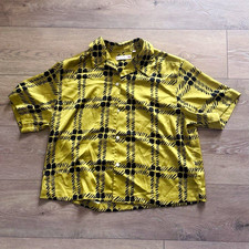 Marni x Uniqlo Men's XL Yellow/Black Plaid Twill Short Sleeve Button-Up picture