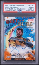Topps 2025 Chrome Deadpool Best Bubs #NA-HJ Hugh Jackman Auto Orange 21/26 picture
